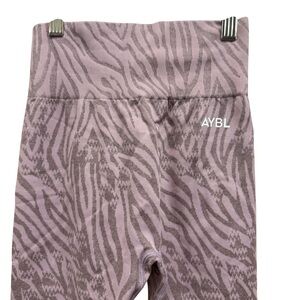 AYBL Mauve Zebra Print Leggings EUC Size Small